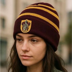 Women's Harry Potter Gryffindor Beanie One Size Maroon Yellow
